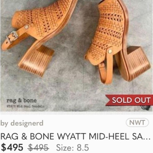 NWT Rag & bone tan leather sandals size 10 NIB - Picture 4 of 10